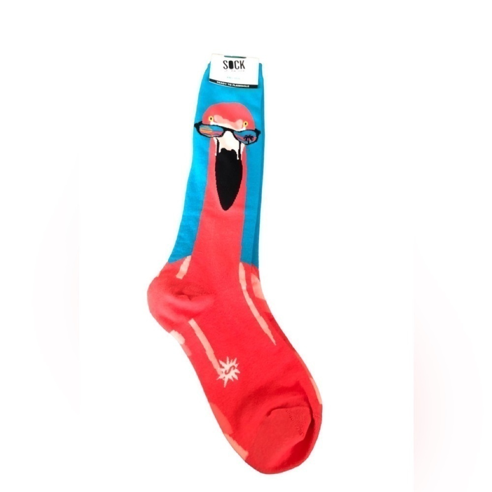 Sock It To Me Knee High Flamingo Socks USA Shoe Sz 5-10 Cotton Stretch NEW